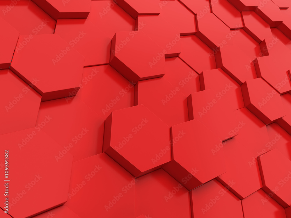 Wall mural hexagonal background