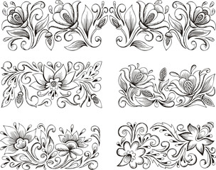 symmetric floral patterns