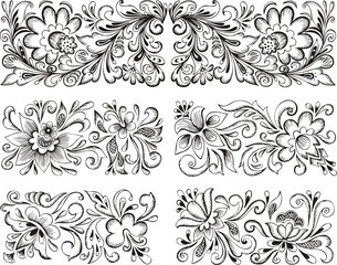 symmetric floral patterns