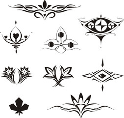 Obraz premium symmetrical floral decorative elements