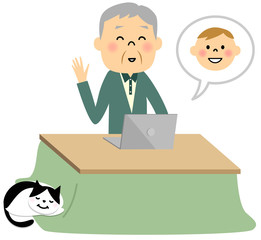 シニア おじいちゃん パソコン