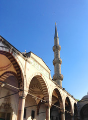 Looking at sky in front of Blue Mosque in Istanbul