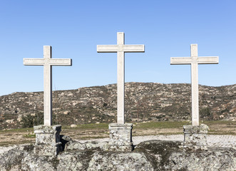 three stone made crosses - Castelo Bom, Guarda, Portugal