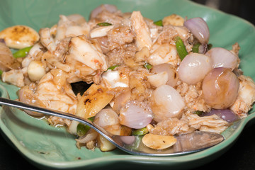 Crab meat fried paprika
