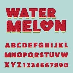 Watermelon letters set