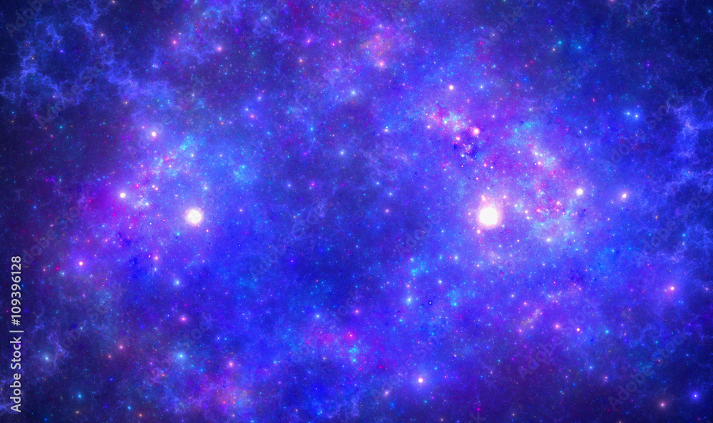 Wall mural deep space nebula with stars.