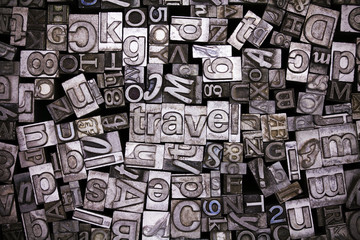 Close up of typeset letters