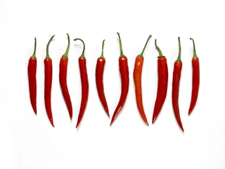 Fotobehang chili line-up © Dan Kosmayer