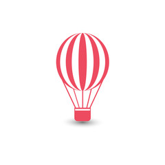 Flat air balloon icon. Vector illustration.
