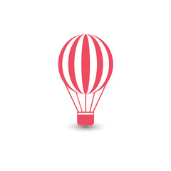 Flat air balloon icon. Vector illustration.
