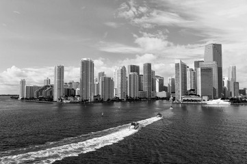 Aerial view of  Miami skycrapers
