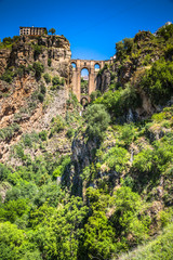 Bridge of Ronda, one of the most famous white villages of Malaga