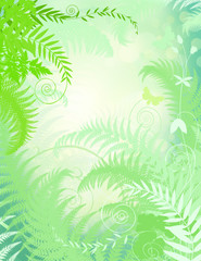 The background image entwined fern and other plant