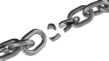 Obraz premium Cracked chain top view 3d render