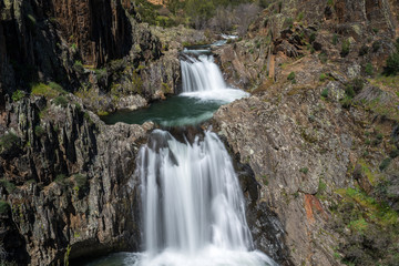 Fototapeta na wymiar Aljibe waterfall, Guadalajara, Castilla-La Mancha (Spain)