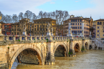 Obraz premium Castel Sant Angelo and Bridge of Angles, Rome, Italy
