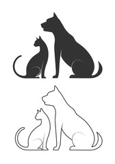 silhouettes of domestic animals