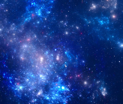 Deep space nebula with stars. © Alen