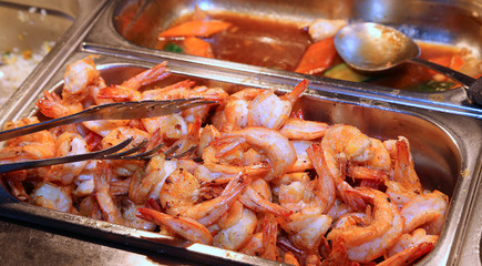 deep fried foods and fried shrimp