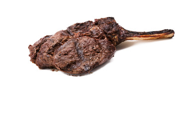 roasted ribs over white background.