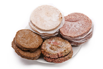 top view of variety of minced meat.