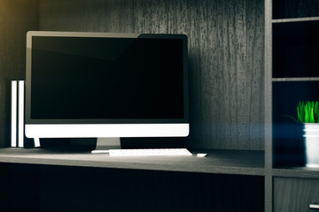 Blank monitor shelf