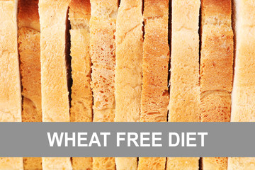 Sliced bread background. Health and diet concept