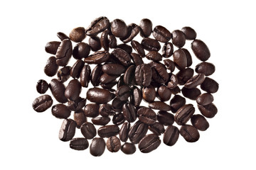 top view of coffee beans.