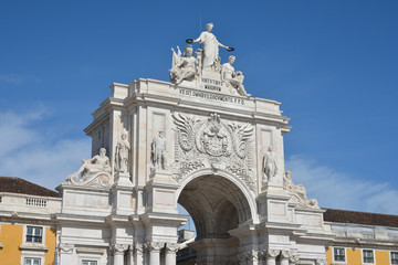 Fototapeta na wymiar Arco da Rua Augusta, a monumental arch in the center of Lisbon
