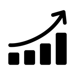 Growth chart / graph curve flat icon for apps and websites 