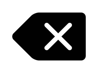 Obraz premium Delete backspace key flat icon for apps and websites