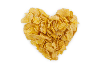 heart shape made of corn flakes
