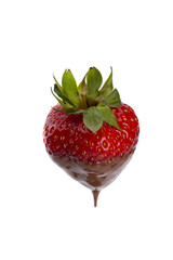 chocolate strawberry on white