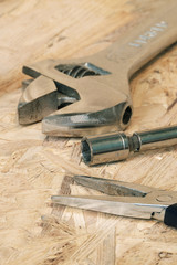 The working tool for construction and repair of house. Photos with limited depth of field.