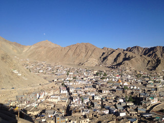 Leh city view from Leh Palace, Leh, Ladakh, India