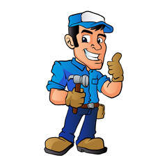 handyman holding  a hammer