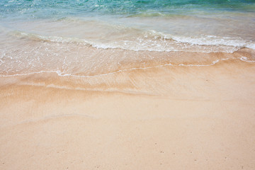 Sea wave blue color on the tropical beach