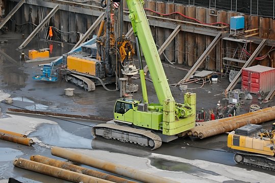 Construction site machinery