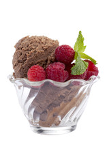 ice cream bowl and strawberries