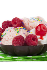  close up fruity ice cram bowl