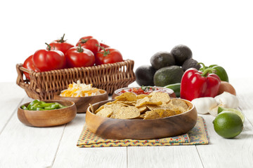nacho chips with mexican vegetables