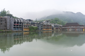 Fototapeta premium Fenghuang old town morning view