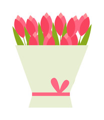 Tulips bouquet vector illustration.