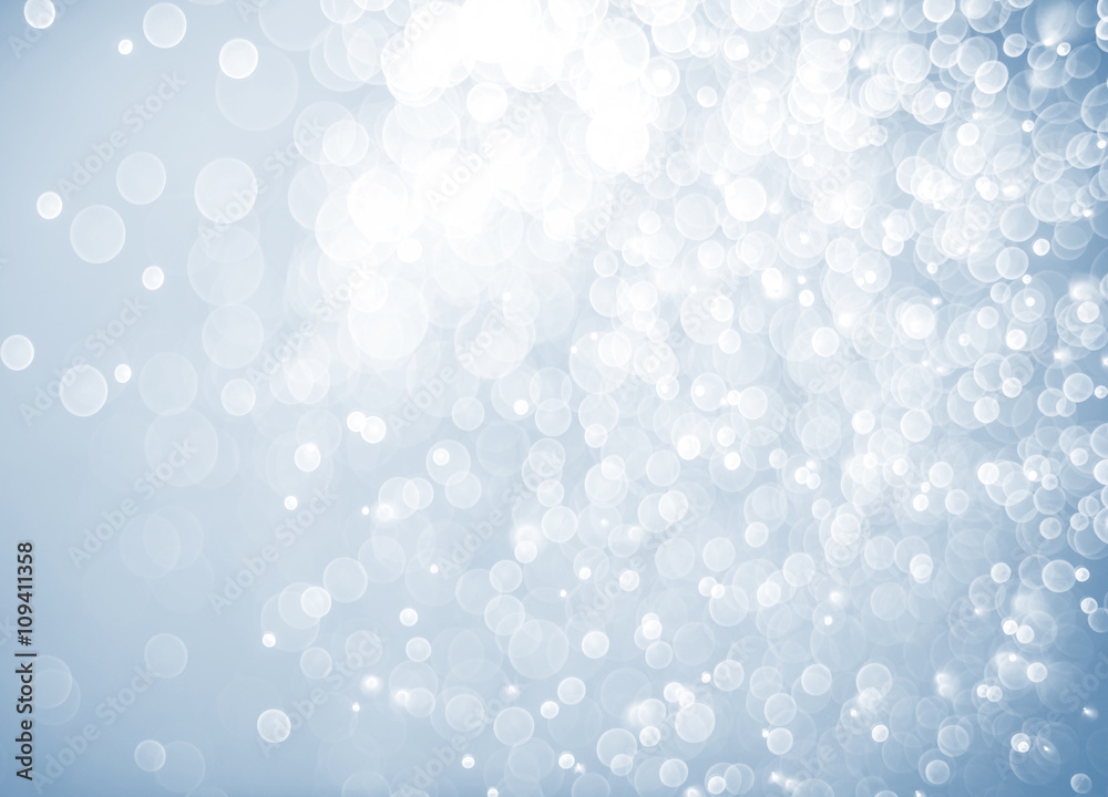 Poster abstract background blue bokeh circles for christmas background
