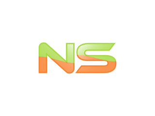 Green Orange shiny NS letters