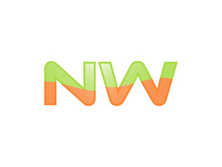 Green Orange shiny NW letters
