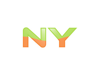 Green Orange shiny NY letters