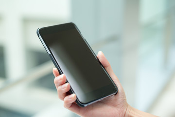 Woman hold with smart phone