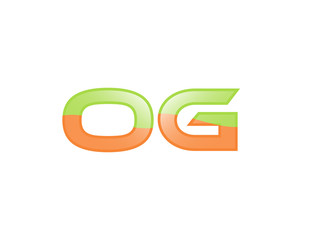 Green Orange shiny OG letters