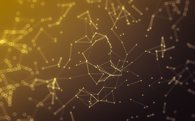 Abstract polygonal space low poly dark background